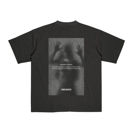 SENSITIVE CONTENT PHOTO GRAPHIC T-SHIRT [UNAT-330-BK]